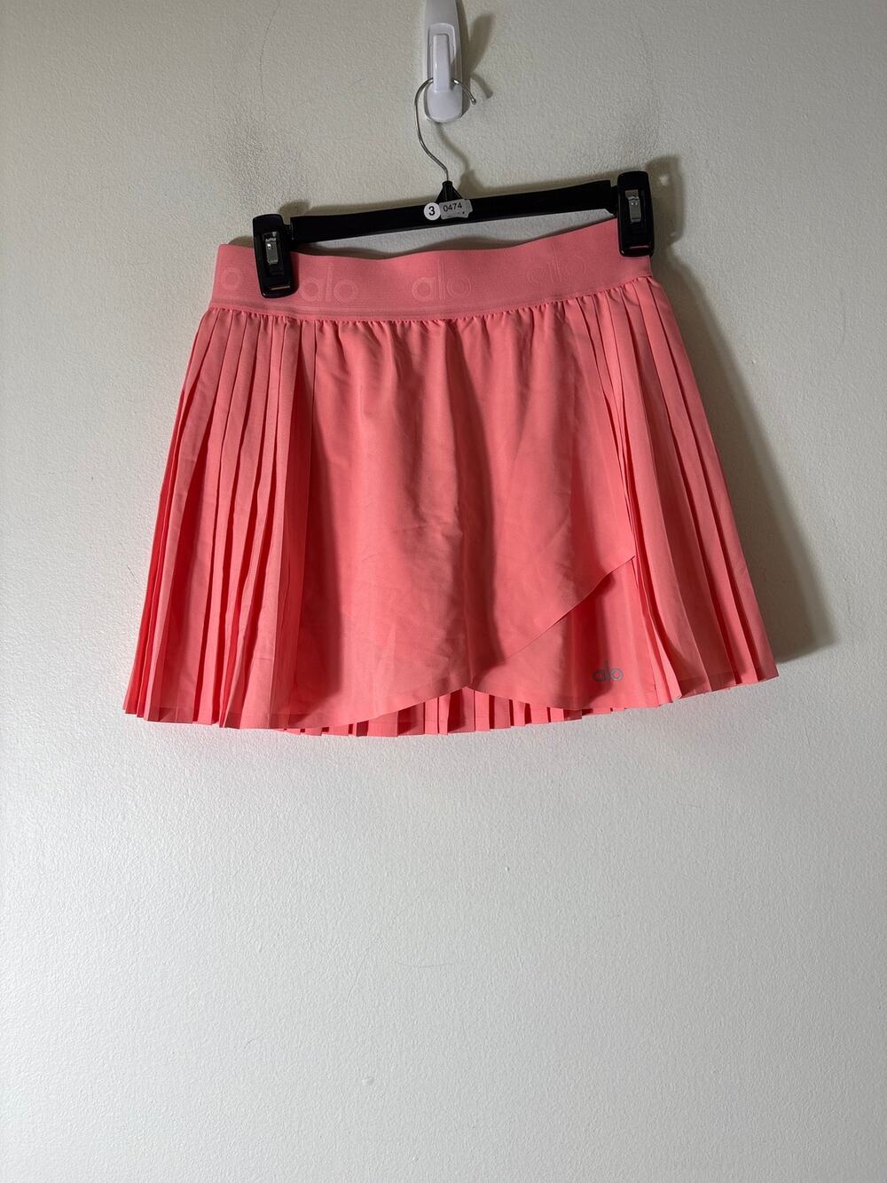 Alo Sunset Orange Pleated Tennis Skirt Sz S